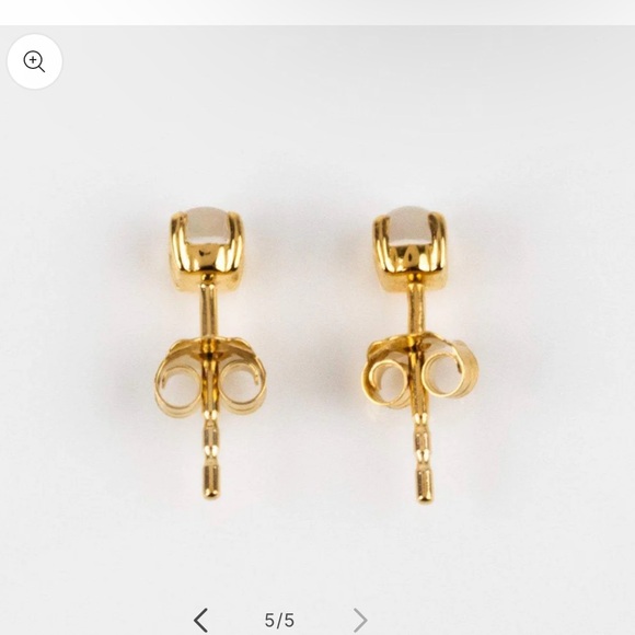 Solid Gold Moonstone Studs 9k Gold - Local Eclectic - Picture 3 of 6